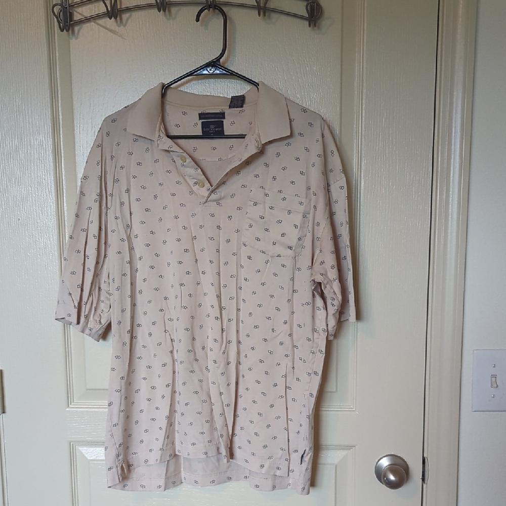 Dockers Light Tan Polo Shirt with Pattern
